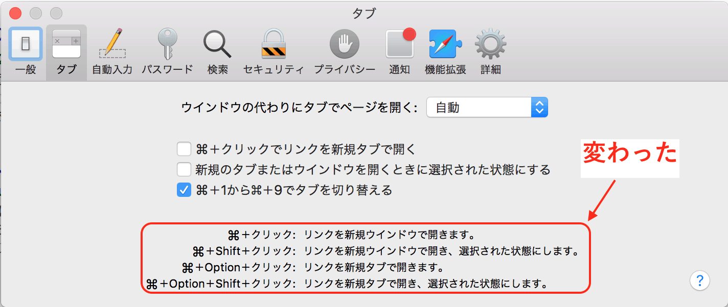サファリ設定画面2